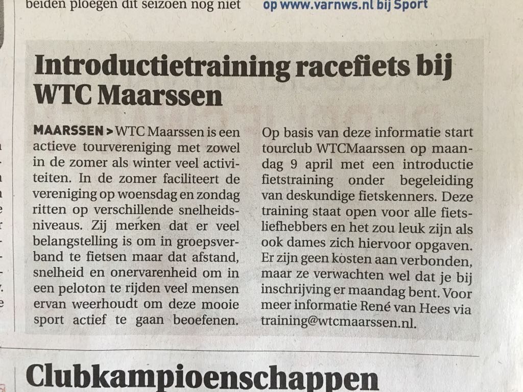 Je bekijkt nu VAR clinic voor wielrenners